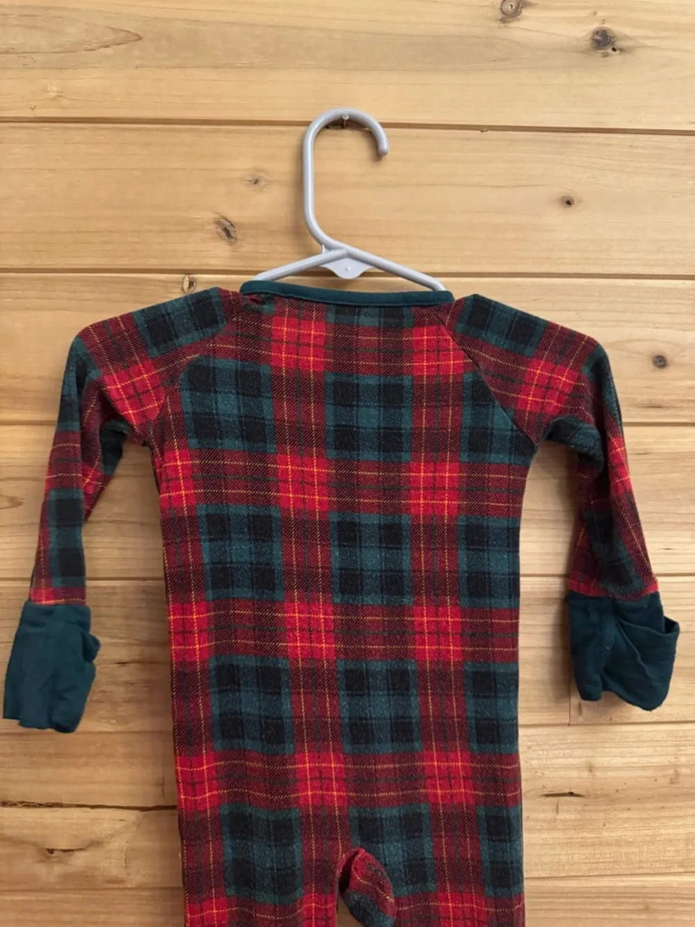 PLAY CONDITION Little Sleepies 0-3 Months Bamboo Plaid Christmas Zippered Pajama